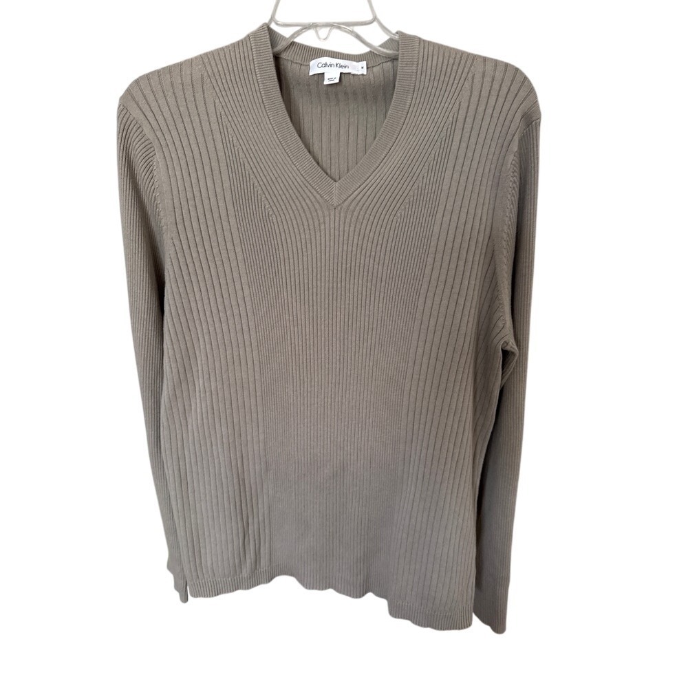 Men's Calvin Klein Ribbed Grey Lightweight pullover sweater size‎ M